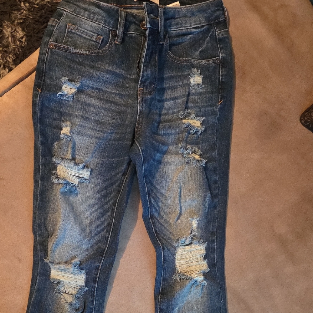 "Special A" Distressed Blue Jeans for Women